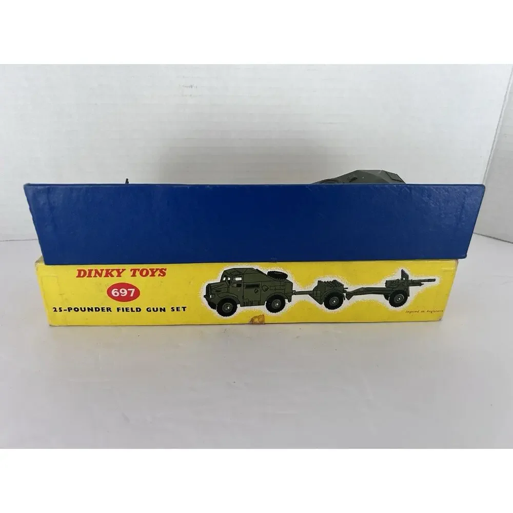 Vintage Dinky Toys 697 25-Pounder Field Gun Set W/Box